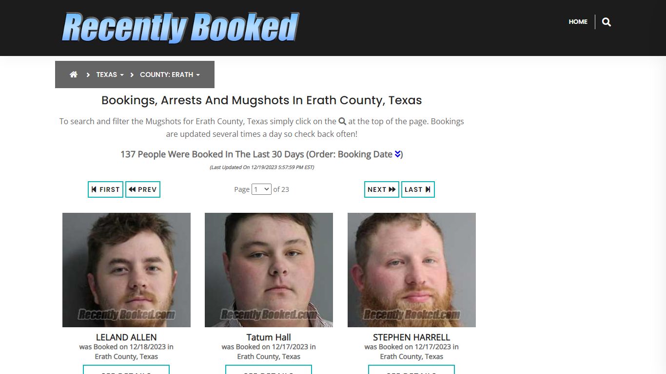 Recent bookings, Arrests, Mugshots in Erath County, Texas - Recently Booked